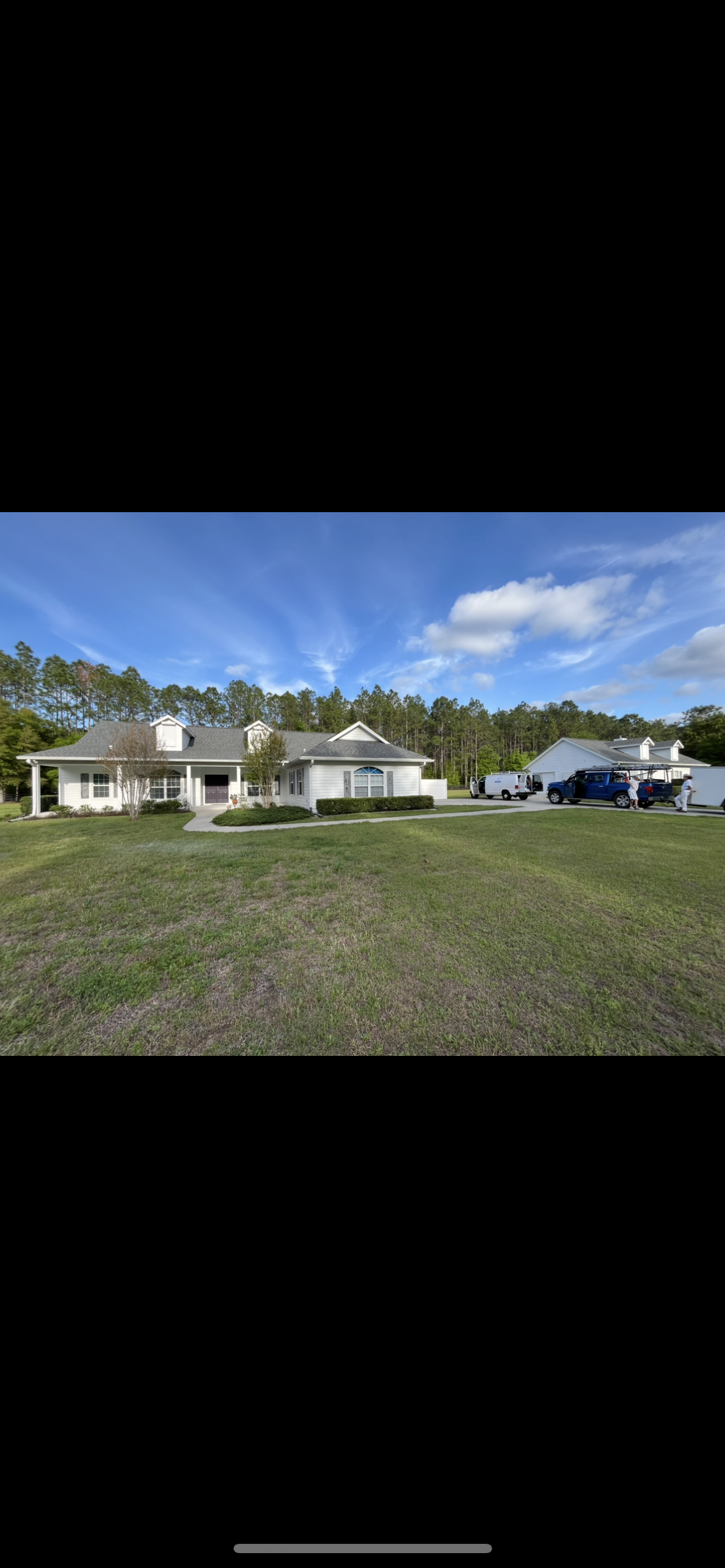 Country estate exterior painting white finish wooded lot by HPC in Ocala Florida