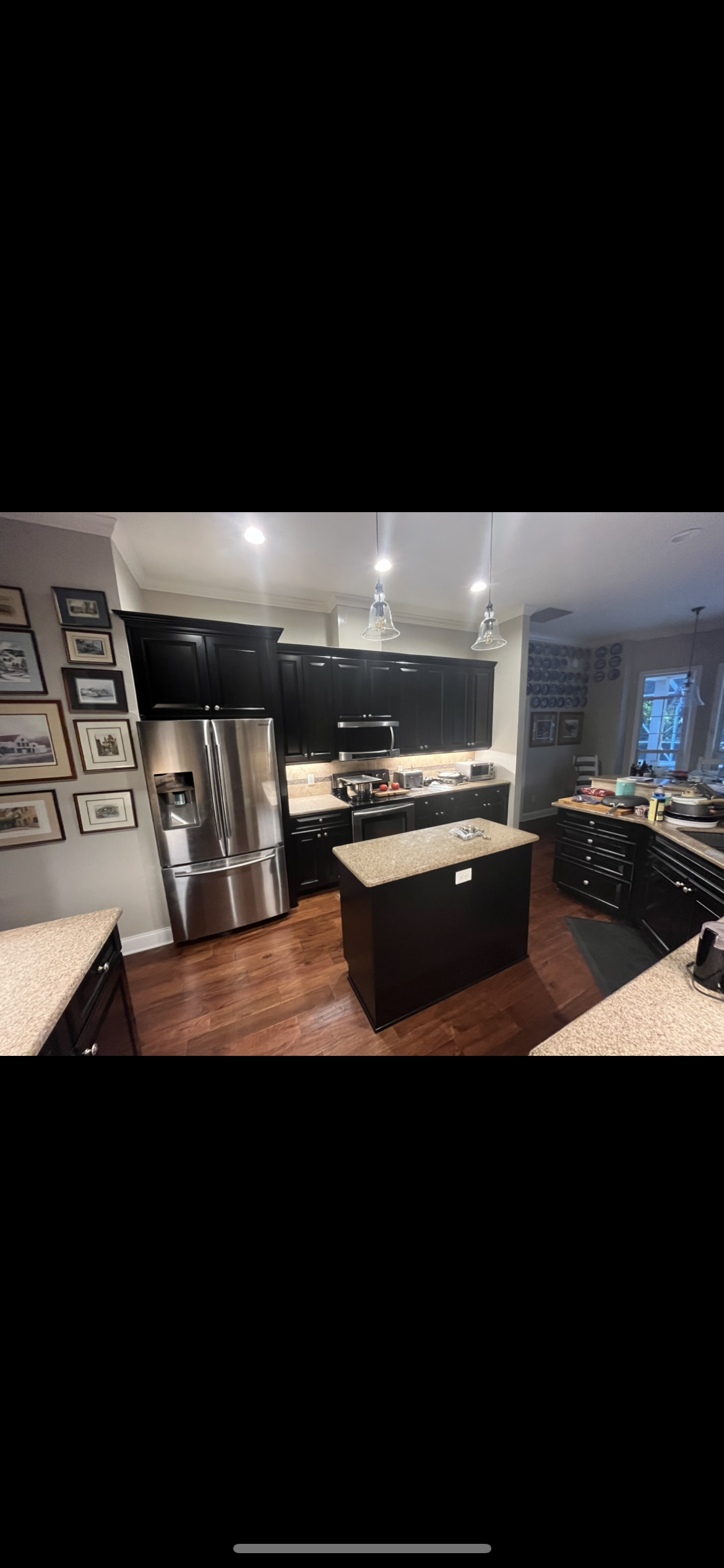 Kitchen cabinet refinishing matte black finish by HPC Florida