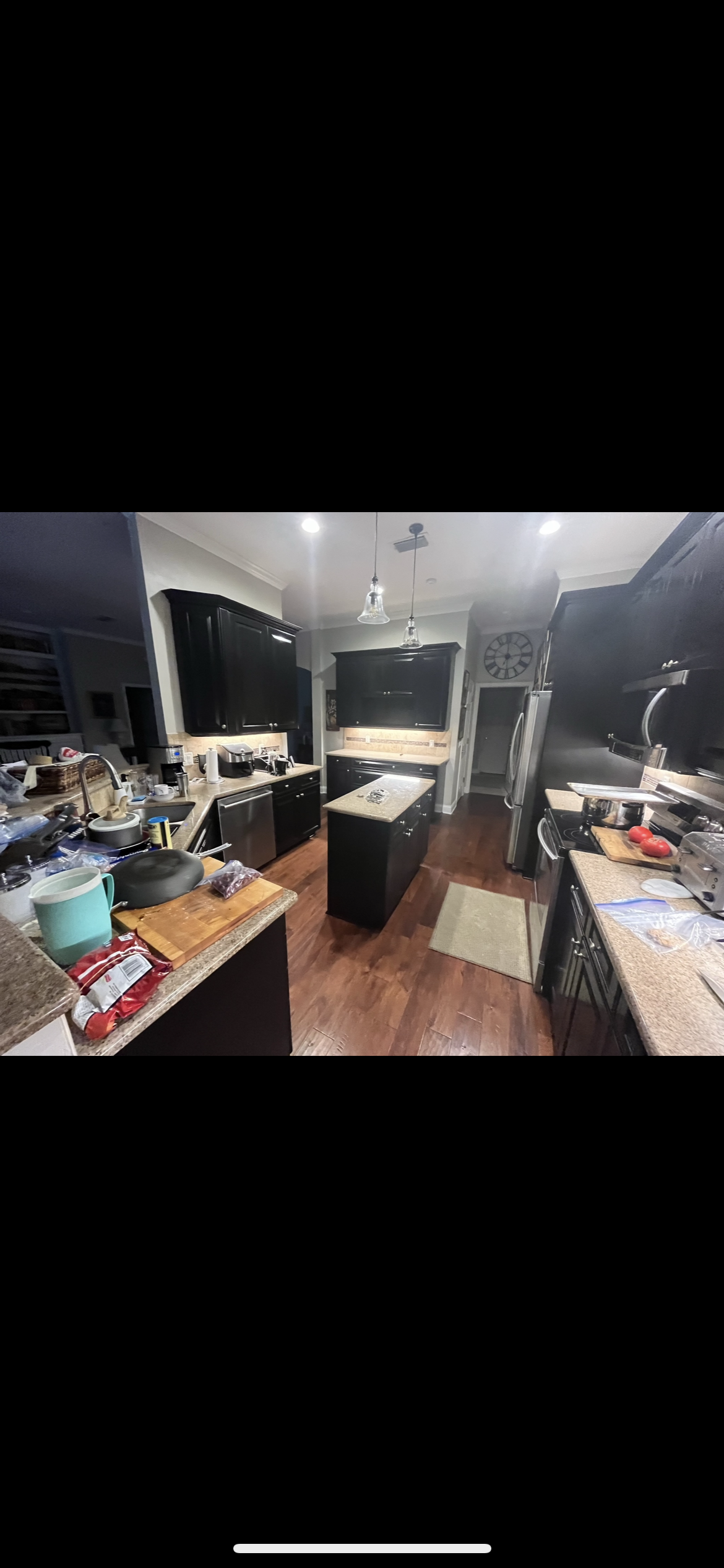 Kitchen cabinet refinishing black wide angle view by HPC Florida