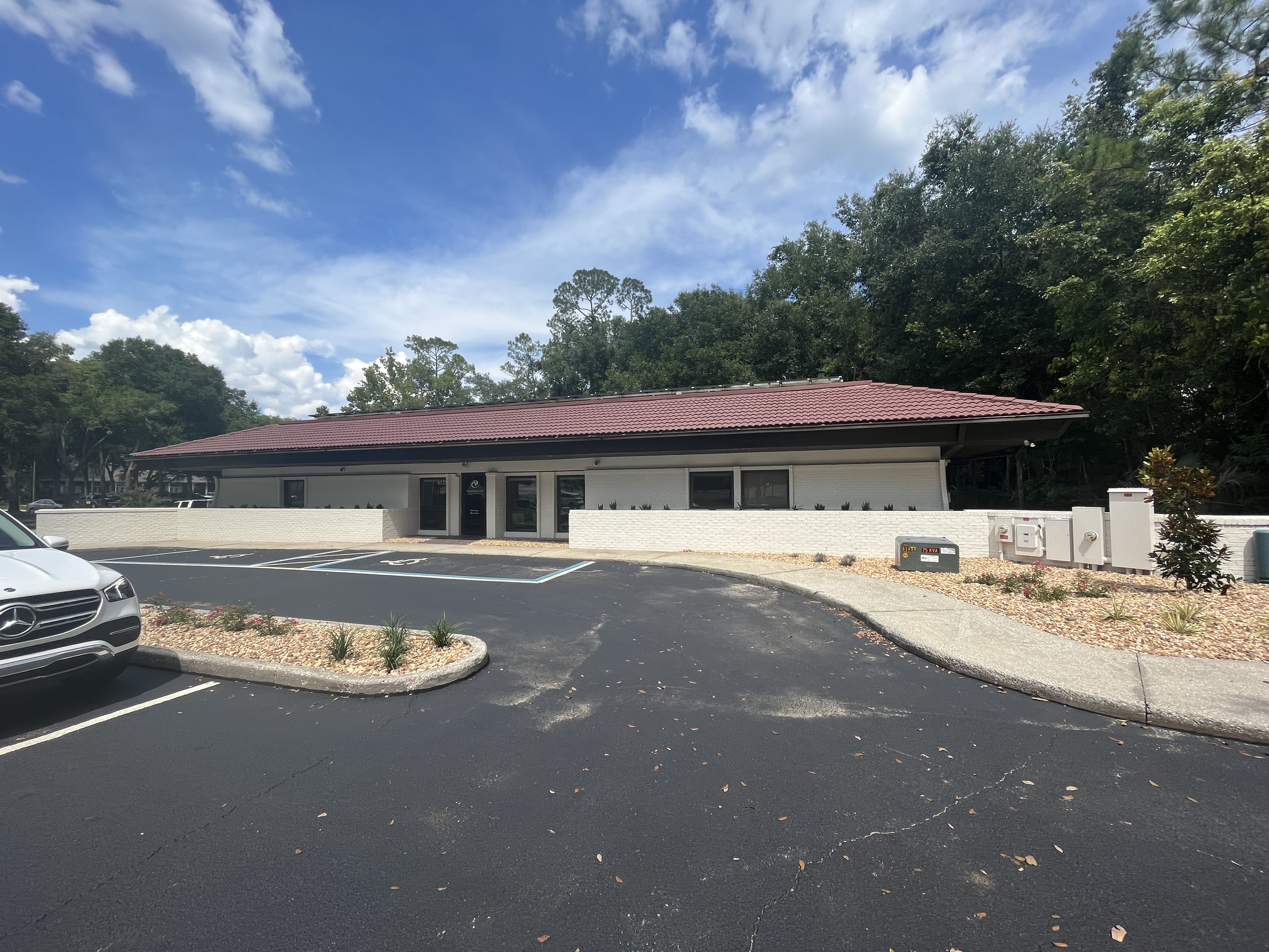 Office building exterior painting white block by HPC in Gainesville Florida