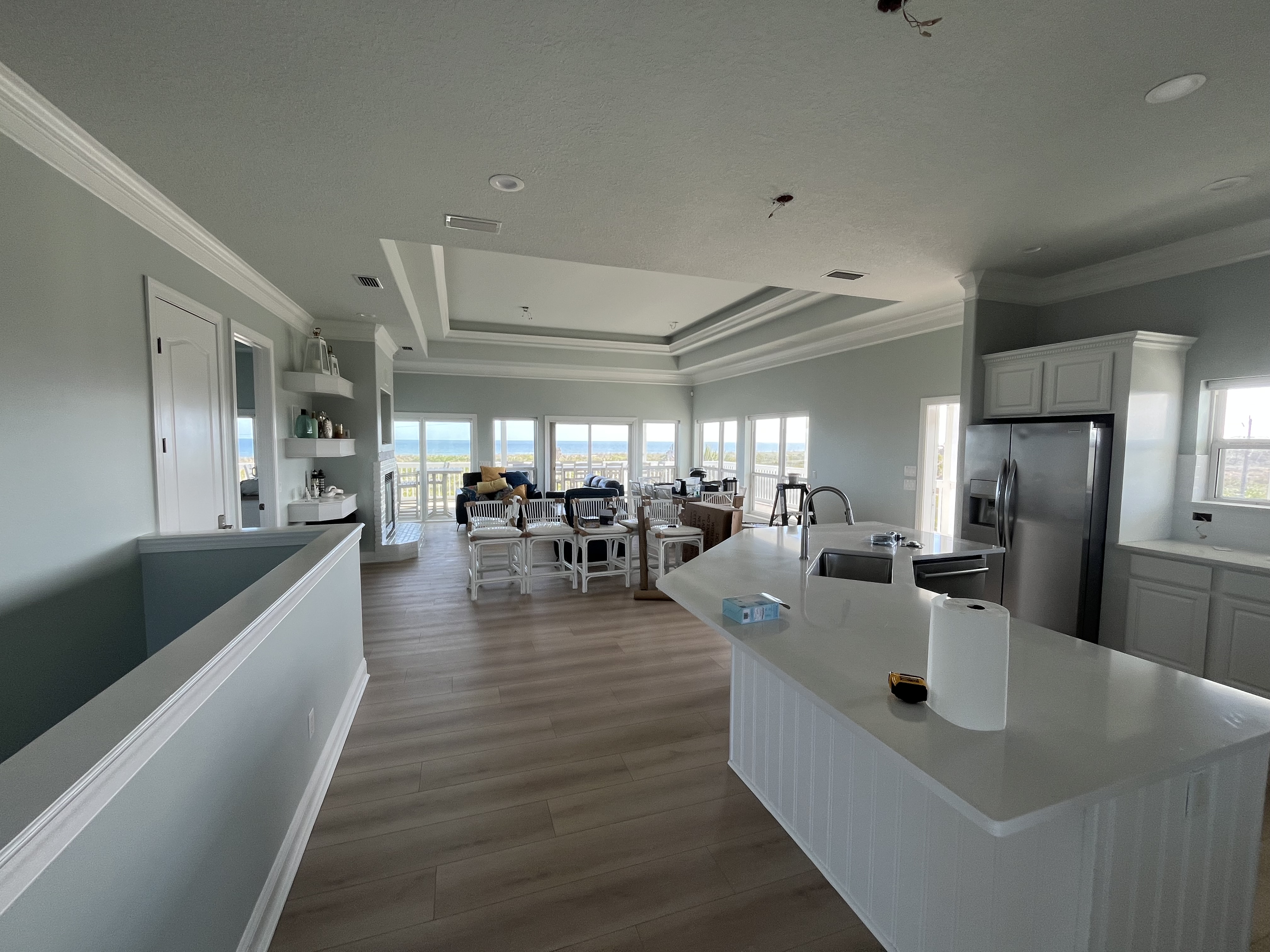 Beach house master bedroom wide angle interior painting by HPC in St. Augustine Florida