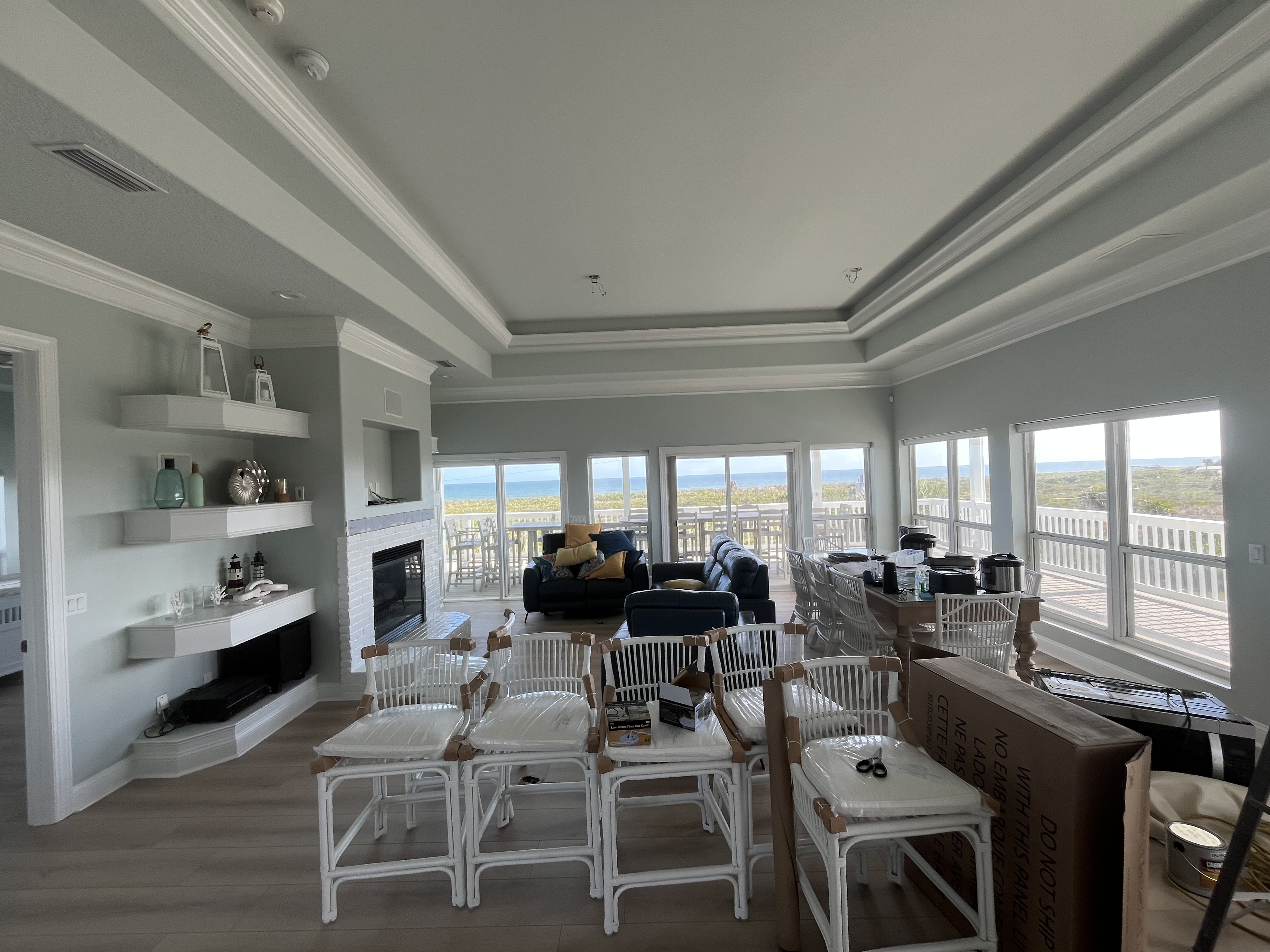 Beach house open concept kitchen living interior painting by HPC in St. Augustine Florida